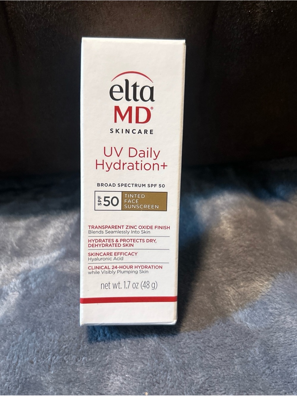 EltaMD UV Daily Hydration+ SPF 50 Tinted Sunscreen — White & Red Packaging